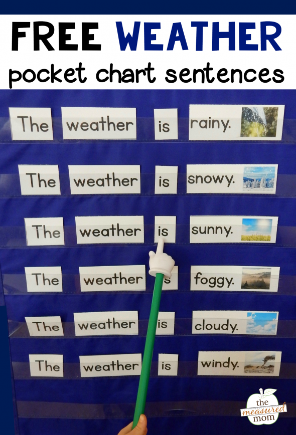 thisreadingmama's tweet photo. WEATHER ACTIVITY FOR BEGINNING READERS: Print these free pocket chart sentences for a wonderful beginning #readingactivity! Teach concepts of print, sight words, and more. https://t.co/GE3vzGoPKx https://t.co/MEGdJiAxnk