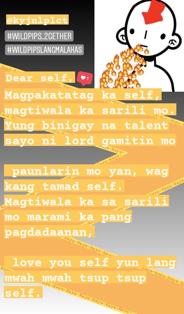 (MESSAGE FOR HER SELF) @kyjnlplct   #Wildpips_2gether  #WILDPIPSLANGMALAKAS              #HBDPAKAPEKANAMAN  @SB19Official