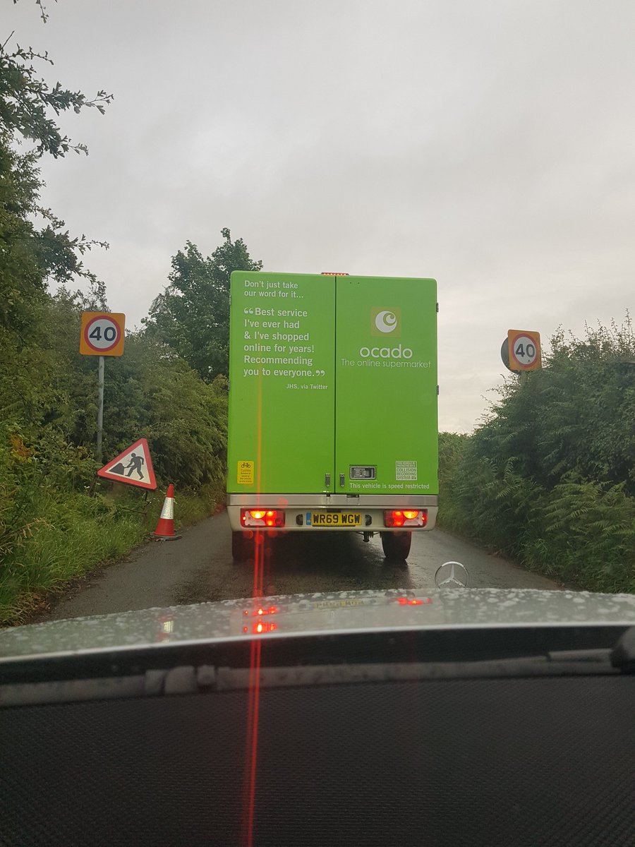 Reena13Gupta's tweet photo. @Ocado almost been rammed off the road by their formula 1 https://t.co/dIQZvx5Tar says on their vans that they are speed restricted (the driver must on another form of speed)no care in the world.great advert for your company. Registration WR69 WGW https://t.co/2uNiQqlfoE