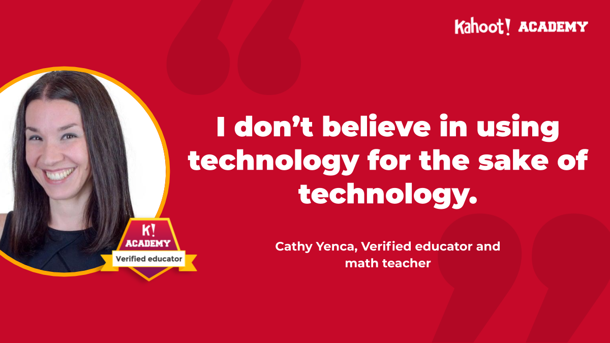 Kahoot's tweet photo. 💻 Hear more from Cathy Yenca @mathycathy, middle school math teacher and Verified educator, on Kahoot! Academy ⤵️
https://t.co/TD7jWwRWlY
#kahootacademy #academyteachertakeover https://t.co/p2AMj5EcAX