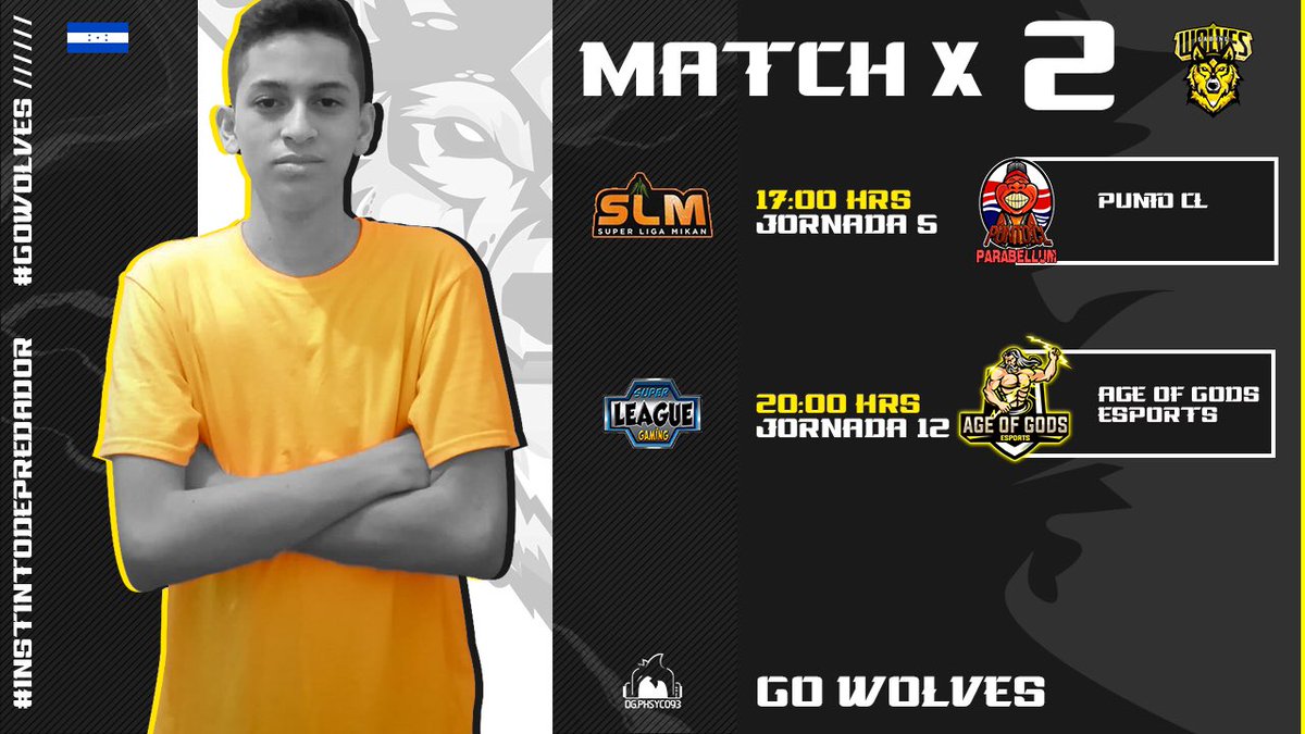 #CR I ¡MATCH DAY!

🏆I <a href="/SLMikan/">Super League Mikan</a>
🆚I @PUNTOCL_PBM
⏰I 17:00 🇭🇳

🏆I <a href="/SuperLeagueGam1/">Super League Gaming 🌟</a>
🆚I <a href="/AgeOfGodsESport/">Age of Gods</a>
⏰I 20:00 🇭🇳

Doble jornada donde buscaremos la doble victoria.

¡Los Lobos dominarán la noche!

#GoWG🐺⚡️