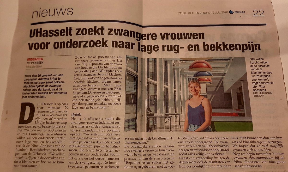 Lotte Janssens (@lottejanssens2) on Twitter photo 👇UHasselt zoekt zwangere vrouwen voor onderzoek naar lage rug- en bekkenpijn @RWS_UHasselt <a href="/REVALResearch/">REVAL Research</a> <a href="/NinaGoossens2/">Nina Goossens</a> thanks to <a href="/hbvl/">HBvL</a> 🤩 👇UHasselt zoekt zwangere vrouwen voor onderzoek naar lage rug- en bekkenpijn @RWS_UHasselt <a href="/REVALResearch/">REVAL Research</a> <a href="/NinaGoossens2/">Nina Goossens</a> thanks to <a href="/hbvl/">HBvL</a> 🤩