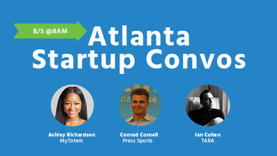 AtlantaVentures's tweet photo. Join us for the next Atlanta Startup Convos Meetup...virtually. 

We'll network right at 8am, then hear from three founders:
• Ashley Richardson (of @mytotemco)
• Conrad Cornell (of @PressSports_)
• Ian Cohen (of @TaraEdTech1) 
RSVP: https://t.co/9TkYCMUNs2 https://t.co/3ecpVtxxjD