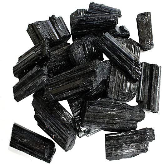 - black tourmaline - associated with the root chakra - known as a protective crystal/stone, it helps to block and keep away negative energies and helps to open and receive positive energy - helps to calm and balance negative and positive energy, which in turn, reduces stress