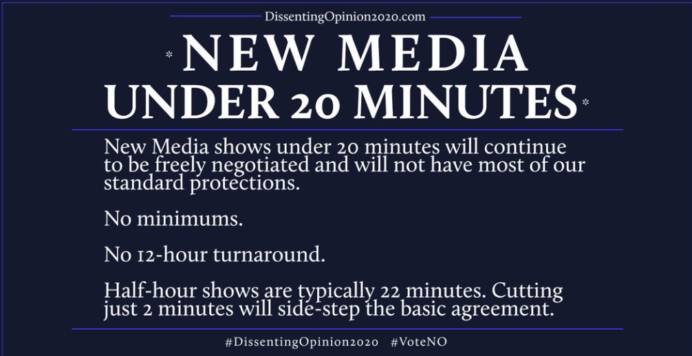 ⁦@SAGAFTRANY⁩ ⁦@SAGAFTRALA⁩ ⁦@sagaftra⁩ Members Vote NO! to this. Our industry IS NOW making&will be creating more series with 20 min or less episodes. It's the future. If we allow this to stick we are setting a precedent that will cost us for years to come