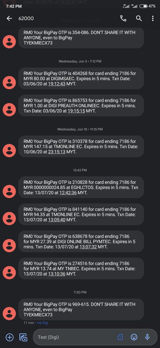 IncekApis's tweet photo. "Hello encik! Saya dari BigPay, saya lihat penggunaan encik dah cecah RM3000.00, sebagai tanda penghargaan dari syarikat, kami ingin menghadiahkan encik dan hadiah itu akan dikreditkan ke dalam akaun BigPay encik...." https://t.co/nORUouO6OA
