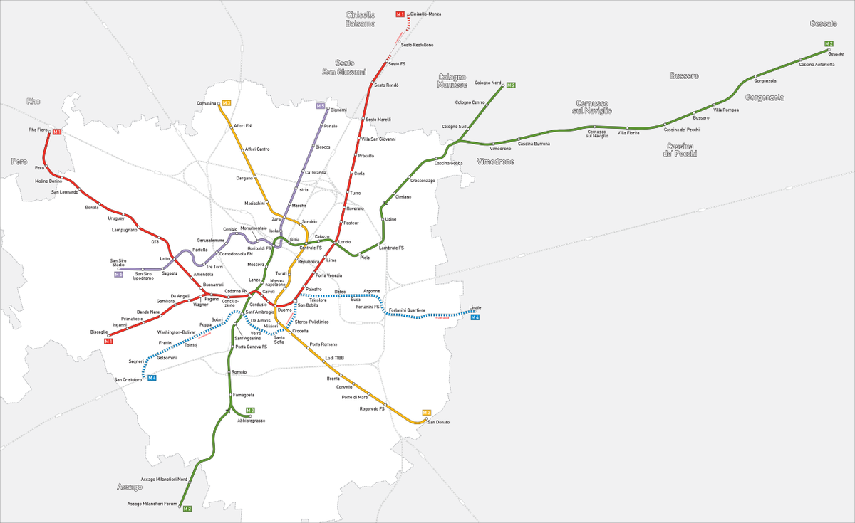 2/ M4, "la Blu", currently under construction and set to open between 2021 and 2023, will be the fifth metro line of Milan: 15.2 km21 stations 50 m platformsfully automated AnsaldoBreda (now Hitachi) trains90" rush hour headway100% TBM twin bored tunnels on a E-W alignemnt