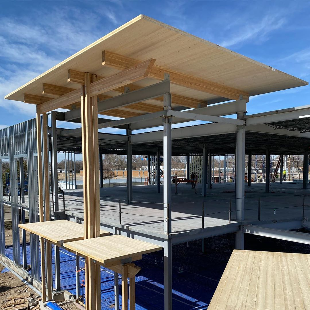 Serving as a significantly lighter replacement for concrete, CrossLam CLT is carbon negative and uses wood exclusively from sustainably managed forests. #masstimber 📷: instagram.com/carpentryplusi…