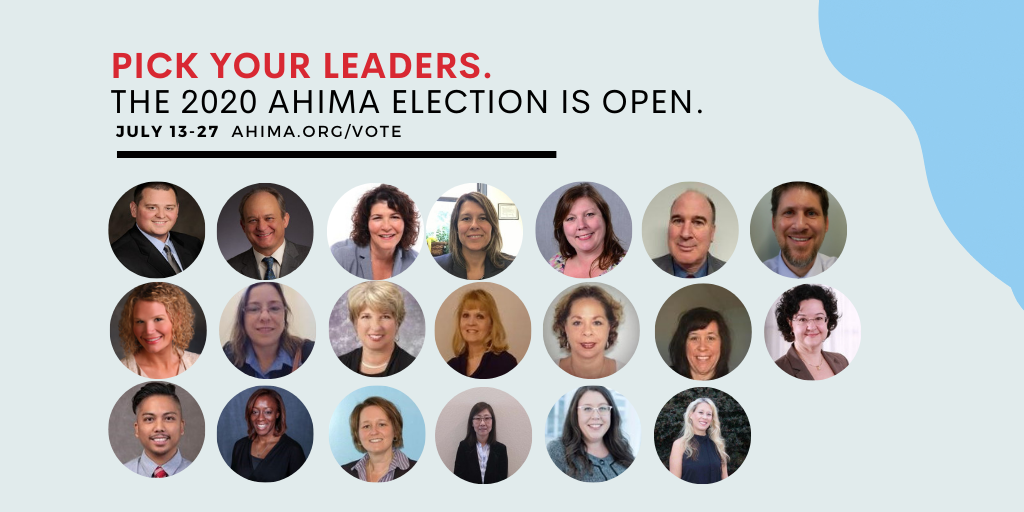 AHIMAResources's tweet photo. #AHIMAVotes. Members, you can cast your online ballot through July 27 at 5 p.m. CT, at https://t.co/DH0WNY9dKz. https://t.co/HbpJFHP5n7