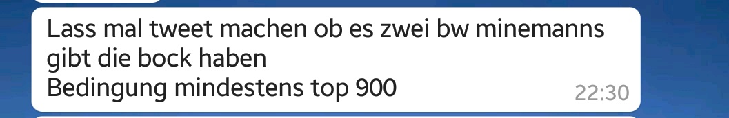 Statsspieler gesucht!
DM't mich oder @Schreibfaiher wenn ihr top900 seid und interesse habt.
Rt = +10 Jahre Lebenszeit 
<a href="/Papaplatte/">Papaplatte</a>