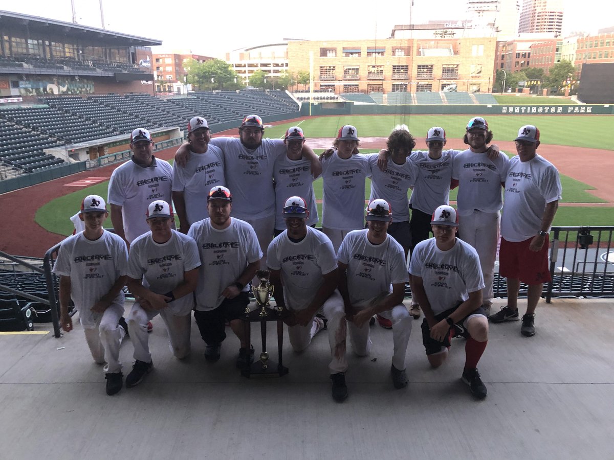 AthleticsBaseb3's tweet photo. Bittersweet moment last night playing the last game ever together but you did it right finishing @BuckeyeElite championship at Huntington Park! 10 years of so many titles, championships, &amp; trophy's. But most important is the friendships and a lifetime of memories.  Love You Guys! https://t.co/MPZMXBNv9t
