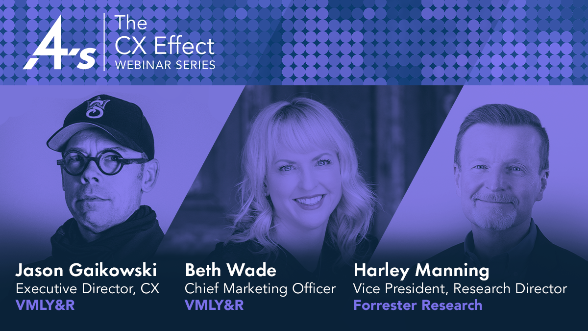 4As's tweet photo. The time is now! Join @VMLYR’s Jason Gaikowski & @bwadekc plus @forrester’s @hmanning on 7/15 at 2pm ET to learn how #4As #CX Council can help your agency transition into the experience era.
Register today: https://t.co/36jMIGpHWb https://t.co/Xzy7bAYYjp