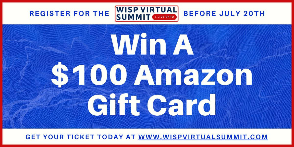 DanielWhite84's tweet photo. You can win 1 of 2 $100 Amazon gift cards! Register for the WISP Virtual Summit before July 20th to be entered to win! Get your ticket today by going to https://t.co/yq1FlkdTHD! Already registered? No problem, you've been automatically entered into the draw! https://t.co/hGaYpt3ba2