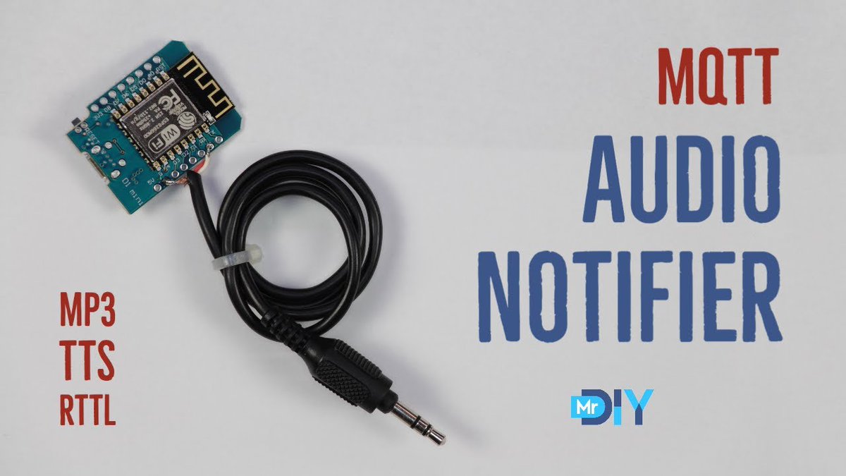 MrDIYca's tweet photo. Audio Notifier for your #homeAutomation: use ONLY an #ESP8266 to play #MP3, #TTS & #RTTL using #MQTT messages - no coding needed!
https://t.co/Xvx8OEtso7 including a #homeassistant & #nodeRED examples.
#ESP8266Audio #CloudFree #LocalControl #Privacy #MrDIY https://t.co/7NKp1qsaP6