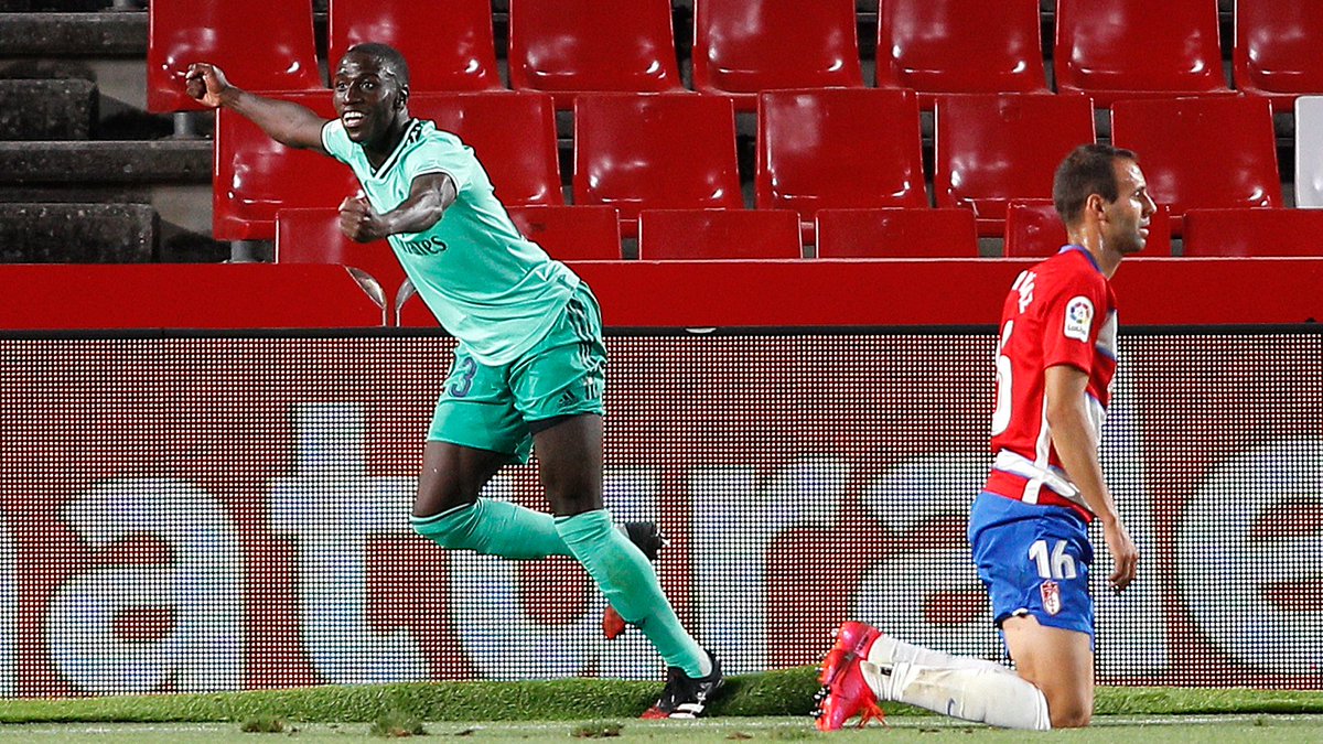 RealMadridCFHM's tweet photo. Nunca olvidaremos el primer gol de Mendy.

Potencia, Velocidad. https://t.co/D6pB3alnh8