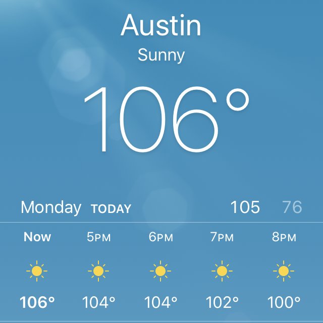 It seems hot right now, but by evening it'll be back to a cool 100&deg;. https://t.co/A7YMZwq48F