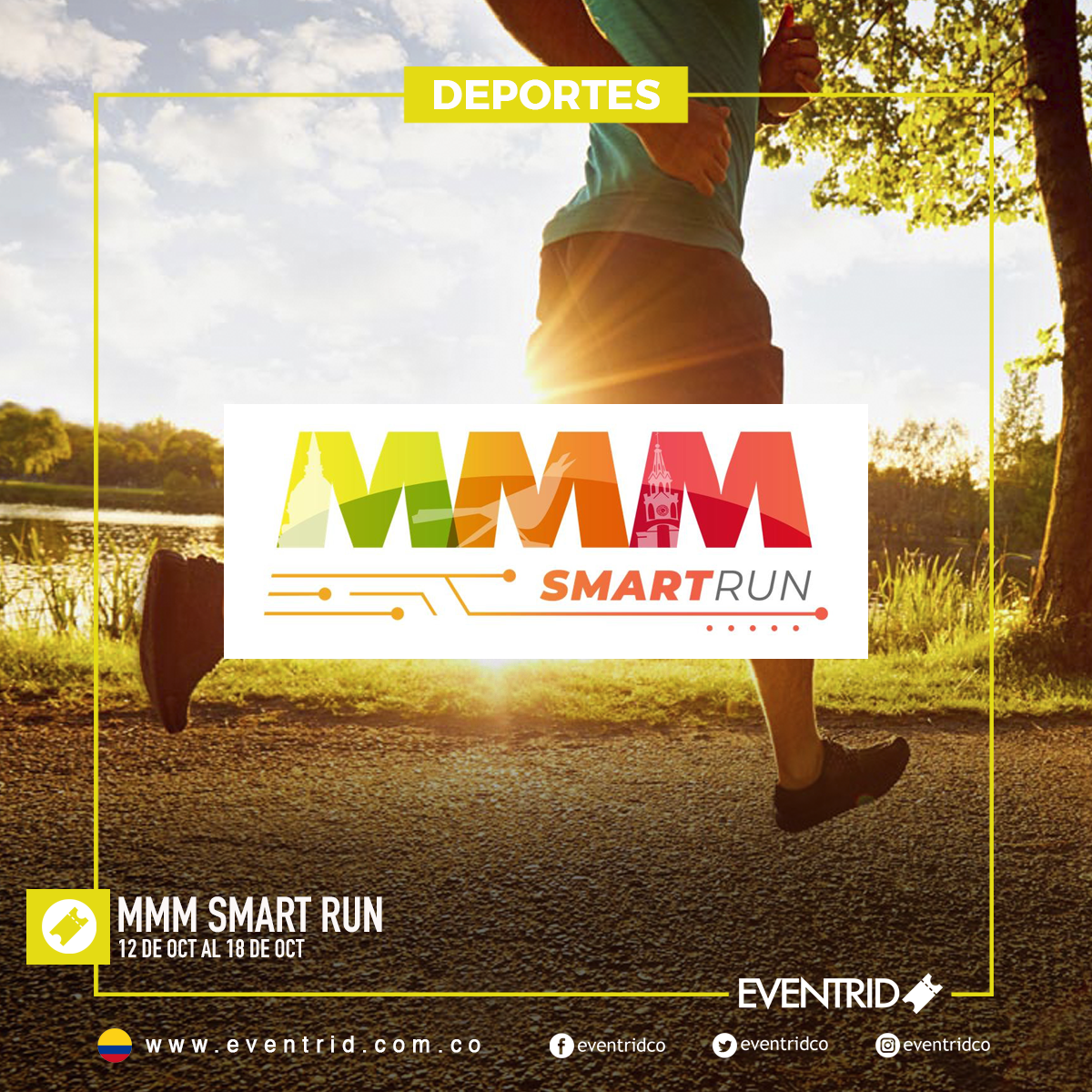 EventridCo's tweet photo. ¡Únete a este nuevo reto virtual!

En MMM Smart Run podrás desde tu ciudad, asumir el reto de correr 21K, 10K o 5K en un espacio de 7 días. Inscríbete y forma parte de esta experiencia deportiva.

Inscríbete en Eventrid Colombia ➡️ https://t.co/7fDTizuAYf https://t.co/CRl8suApqW