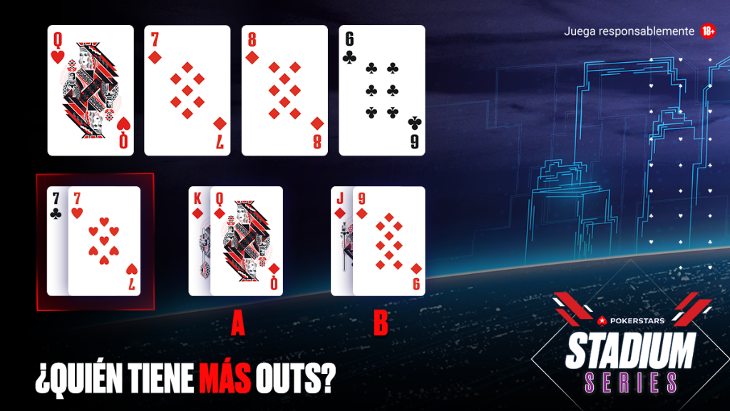 PokerStarsLatam's tweet photo. Dos manos para quebrar set. ¿Cuál tiene más outs? Contesta correctamente + [PS ID] + #StadiumSeries antes del miércoles 23:59 ET.  Hay 10 tickets de $5,50 en juego. 🤩🎫

T&amp;C: https://t.co/4NdpMdkNq9

⚠ El [PS ID] debe estar dentro de corchetes https://t.co/1tynjWndFb