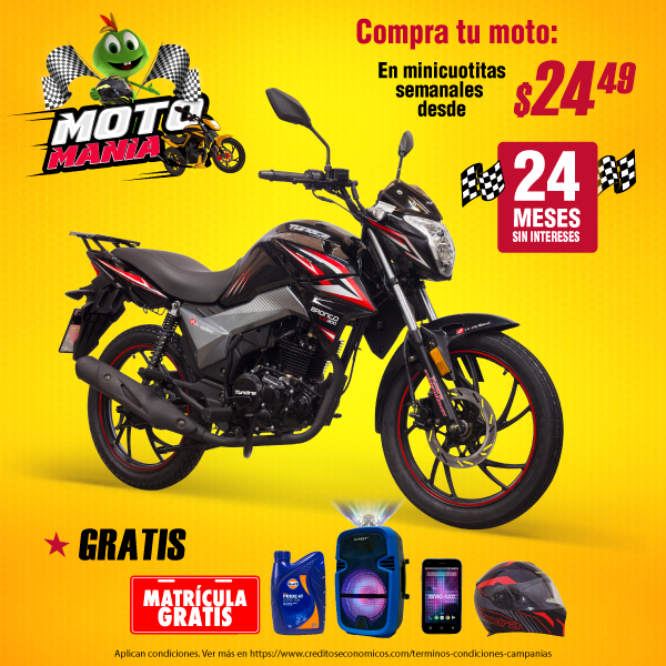 Publicidad fantasma Ciudadano Comeprecios Twitter પર: "¡MOTOMANIA! Compra tu moto Tundra desde $24,49  semanal a 24 meses sin intereses con Crédito Facilito. GRATIS: matricula,  aceite, parlante o celular y casco. Visita nuestras agencias a nivel