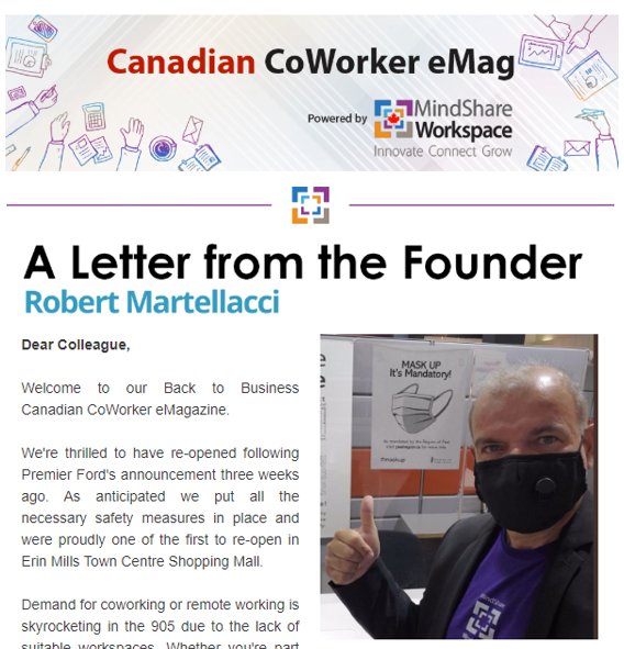 MindShareWork's tweet photo. #ICYMI #Canadian #coworker #eMag presented by #MindShareworkspace Major shift to Suburban coworking. @StorecheckMex #AI #podcast, Explore Heat sensing tech in retail and much more! @erinmillstown #Mississauga #maskup #liveworkplay https://t.co/4y9JElGDCB https://t.co/NErjUkxuKF