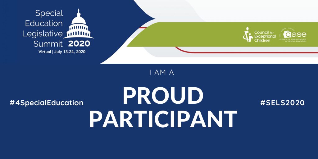 clarissabwade's tweet photo. Children and youth with exceptionalities deserve access to high-quality education, early intervention, and appropriate supports. I’m excited to participate in Virtual #SELS2020 and tell my Members of Congress why I’m #4SpecialEducation! https://t.co/PRdMRAb8F3