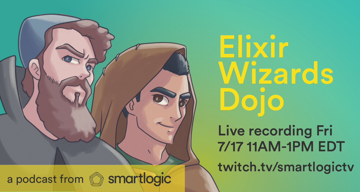 smartlogic's tweet photo. Friday! Live recording of the first ever Elixir Wizards Dojo - on @NervesProject. Special guests @mobileoverlord @fhunleth @sprsmpl @pressy4pie - with questions from the @ElixirConfJP community. Edited episodes with transcripts in EN and JP to follow! https://t.co/enFCqQZJSn https://t.co/bKYucaJ2Fn
