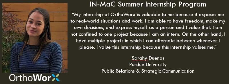 Through the <a href="/TechPurdue/">Purdue Polytechnic</a> IN-MaC Summer Internship Program, college students are exploring numerous career opportunities in manufacturing. Growing the talent pipeline for manufacturers in Indiana. <a href="/OrthoWorxInc/">OrthoWorx, Inc.</a> #manufacturingpathways