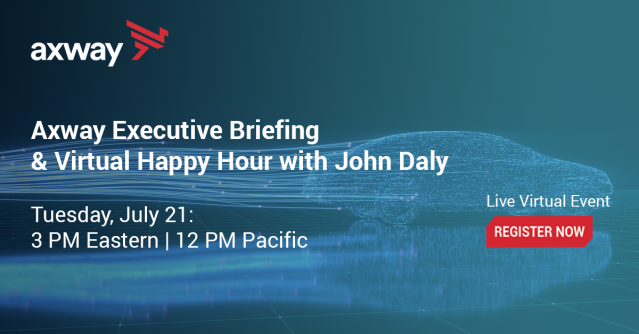 mmmorganax's tweet photo. On July 21, join us at the @Axway executive briefing &amp; virtual Happy Hour with professional golfer John Daly. Learn how supply chain disruption due to the COVID-19 pandemic has accelerated digital adaption and what it means for the #automotive industry. https://t.co/CgTMg18B9D https://t.co/gvxnb2bvsw