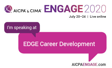 SueStutzel's tweet photo. Looking forward to presenting with an all-star line-up including @selliott99 & @LStevensonCPA at AICPA ENGAGE 2020 next week! Bringing @Intend2lead's #DimensionofPossible to #AICPAEDGE! https://t.co/sig4Gr2f2f