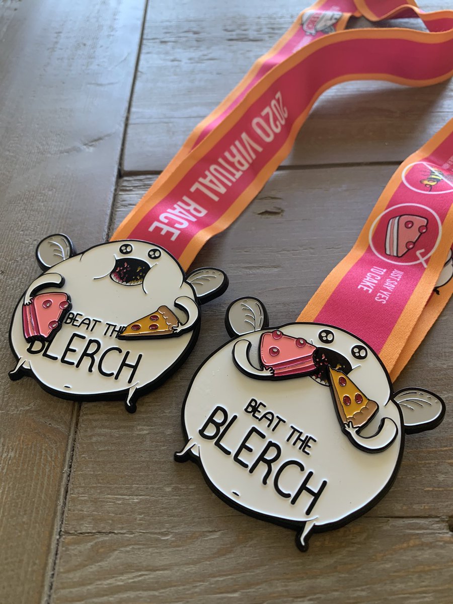 These medals are hungry lil’ blerches. Their arms are adjustable for desired pizza/cake consumption.