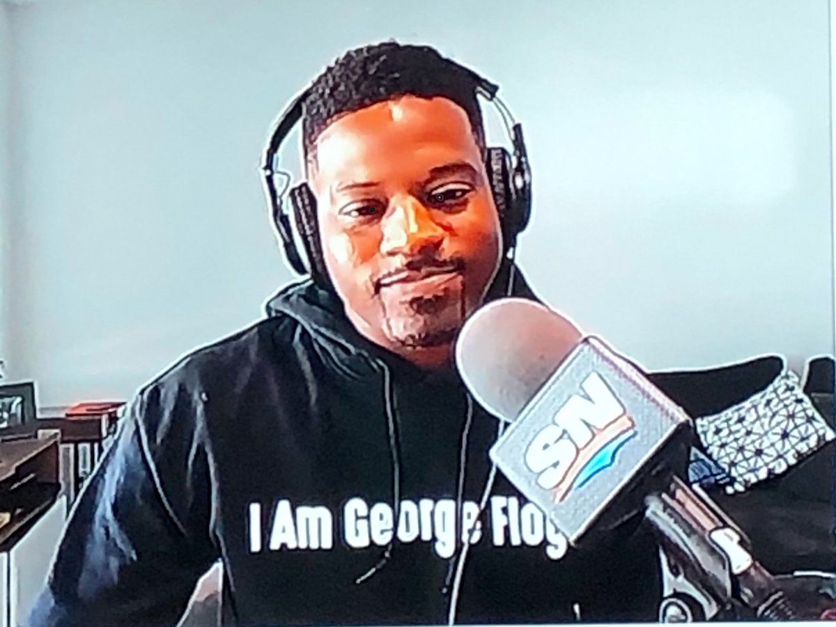 For those of you listening vs watching, behold <a href="/donnovanbennett/">Donnovan Bennett</a> sweatshirt today on @timandsid. This is why I think NBA players should have been able to choose whatever message they wanted...it’s powerful stuff #BlackLivesMatter