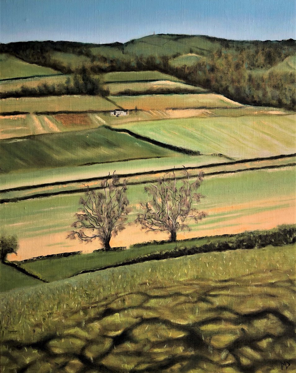 Martin1art's tweet photo. Nearly dry this view towards #crich stand across #ambervalley #derbyshire #reflectionsmag #art #landscapes #originalart #madeinderbyshire https://t.co/TKguAR0H3H
