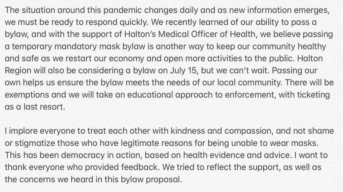 MariannMeedWard's tweet photo. Today, #BurlON City Council unanimously approved implementing a temporary mandatory mask bylaw. Please see my attached statement.

Link for more details: https://t.co/9FqvJm8GqS

Have questions? Head to https://t.co/Da4IyG7kGc for some FAQs related to City’s new temporary bylaw. https://t.co/SXZxsZ0db6