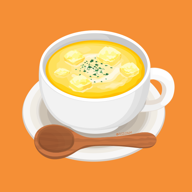 「スープ飲みたい 」|リズのイラスト