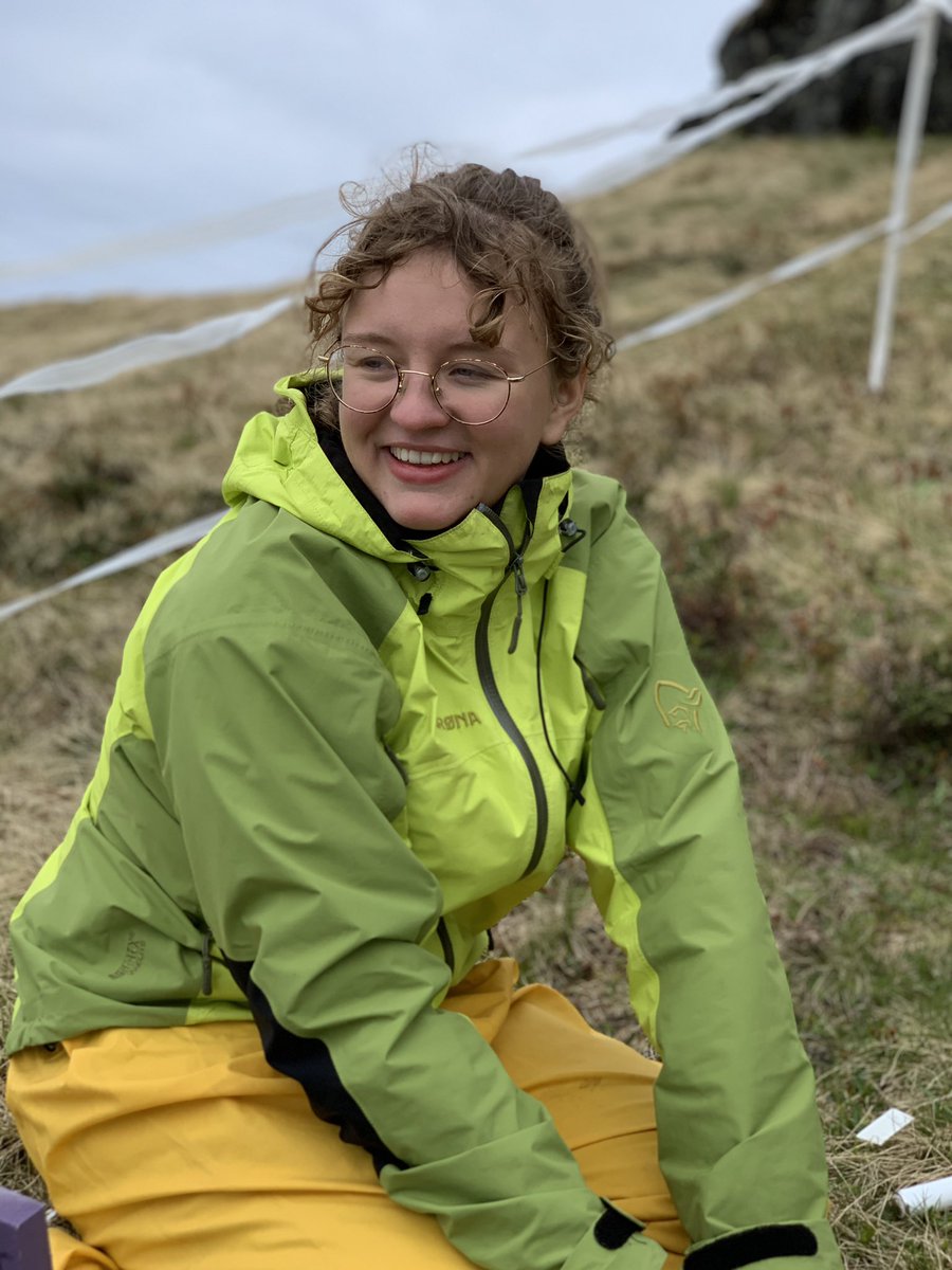 VVandvik's tweet photo. At the coldest, wettest corner of our climate grid, Vikafjell, the snow is not *quite* melted out yet. But site itself is (just) snow free, and @UiB students know how to dress for a rainy day in the mountains: layers of wool and no-nonsense raingear! #sydvest https://t.co/B227Jv4cMj