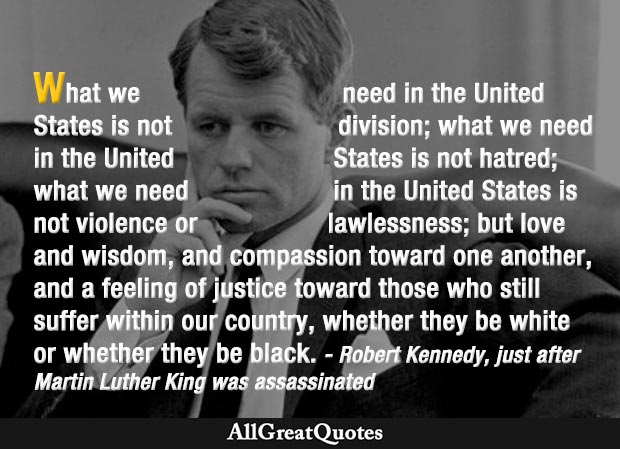 AllGreatQuotes's tweet photo. “What we need in the United States is not division, not hatred, not violence or lawlessness, but love and wisdom, and compassion toward one another, and a feeling of justice toward those who still suffer, whether they be white or black.” - Robert Kennedy
https://t.co/3VxttENAf5 https://t.co/eaiWPK0YQH