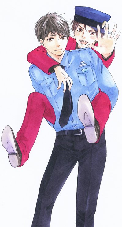 Today& #39;s   #yaoi is, "Honto yajuu" Ueda Tomoharu is a cop who happens to run into yakuza member Gotouda Aki while chasing a underwear thief. The day after, he is suddenly confessed to by Aki!Their relationship is so adorable~ But then again, everything from Yamamoto is ^U^  #BL