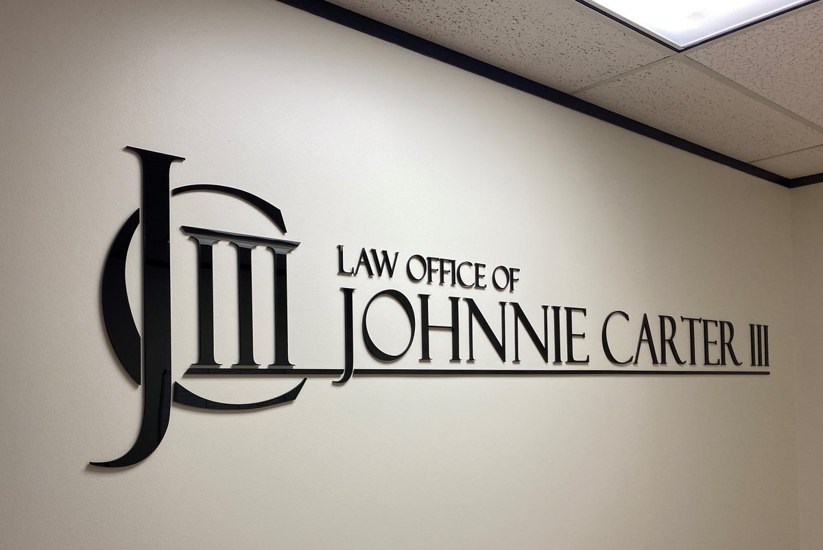 SignsTasman's tweet image. We recently produced and installed this nice, sleek lobby sign for the Law Office of Johnnie Carter, III.  It is made from laser cut black pigmented acrylic.   Thank you Mr. Carter for selecting TASMAN Signs!
#TASMANSigns #LobbySigns #Acrylic #FirstImpressions