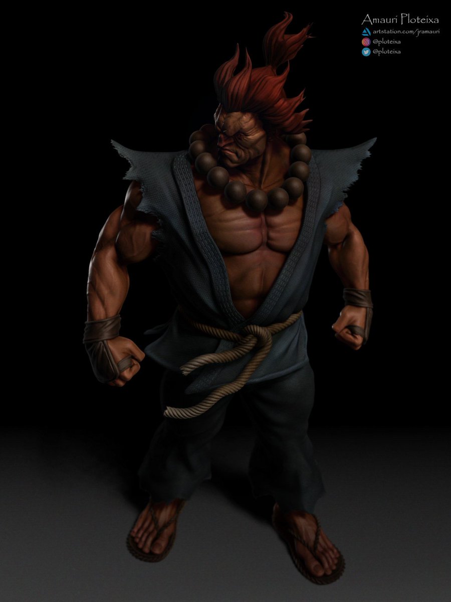 ArtStation - Akuma - Street Fighter fanart WIP