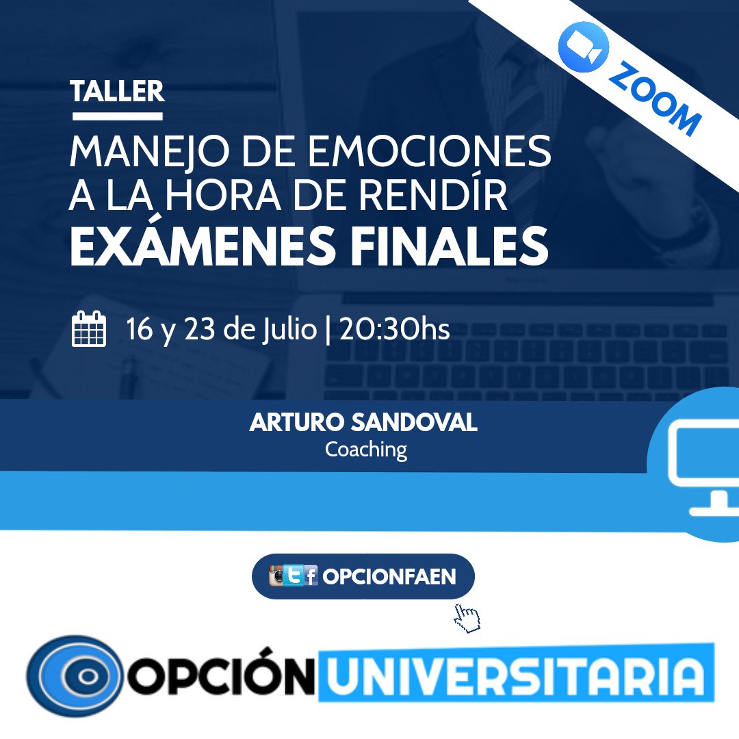 Opcionfaen's tweet photo. Los invitamos a participar de este interesante Taller donde vamos a tocar temas necesarios y útiles a la hora de rendir.
Te esperamos los días jueves 16 y 23 a través de zoom, en el transcurso de esos días estaremos publicando los links 💡

#OPCIÓNUNIVERSITARIA
#SIEMPREJUNTOAVOS https://t.co/ngVsalwdum