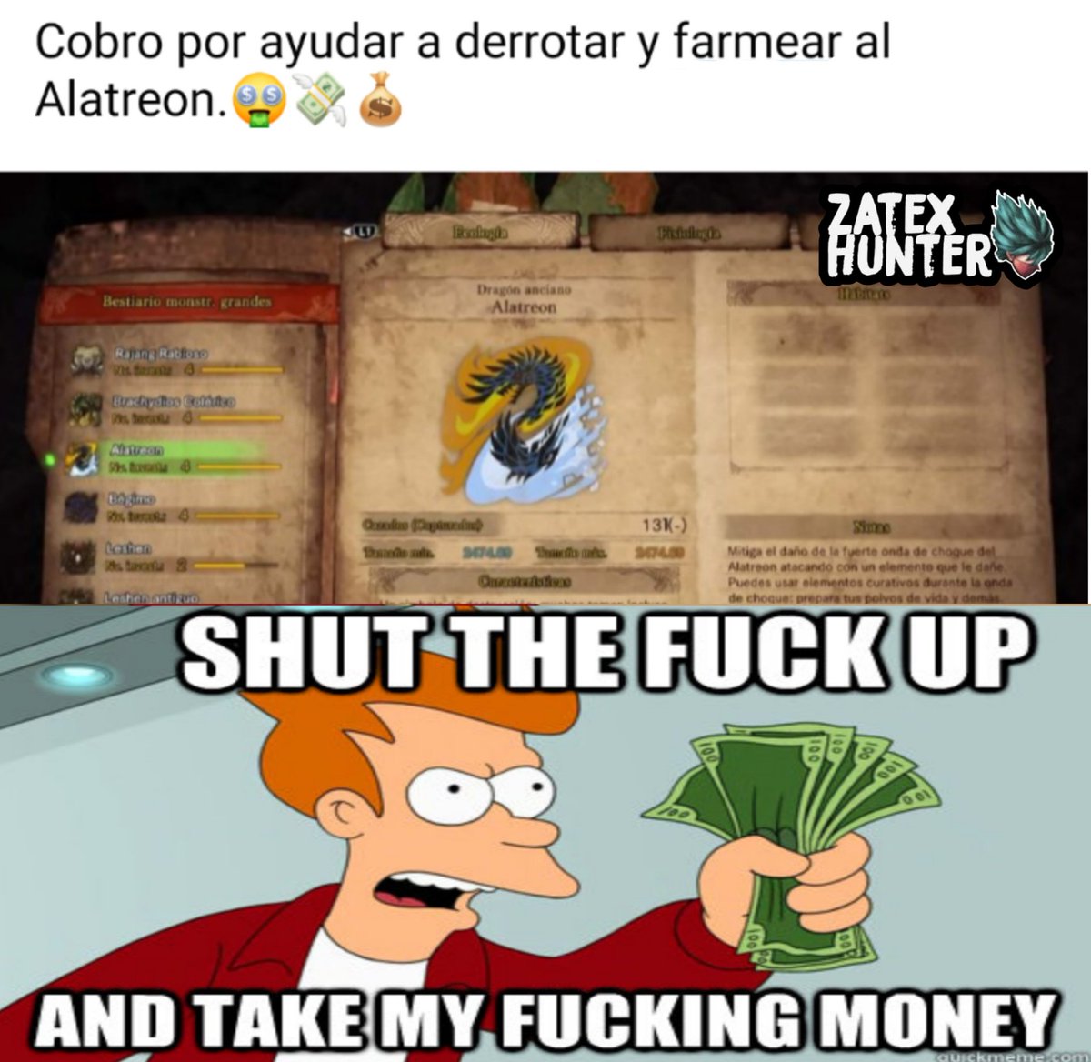 ZatexHunter's tweet photo. #xboxseriesx
#ps5
#monsterhunter
#monsterhunterworld
#monsterhunterworldiceborne
#iceborne
#meme
#playstation
#xbox
#yiangaruga
#Capcom
#zinogre
#nargacuga
#monsterhuntermovie
#covid19
#coronavirus 
#vespoid
#xboxone
#MHGU
#MHXX
#alatreon 
#alatreoniceborne https://t.co/orOCV2jmB6