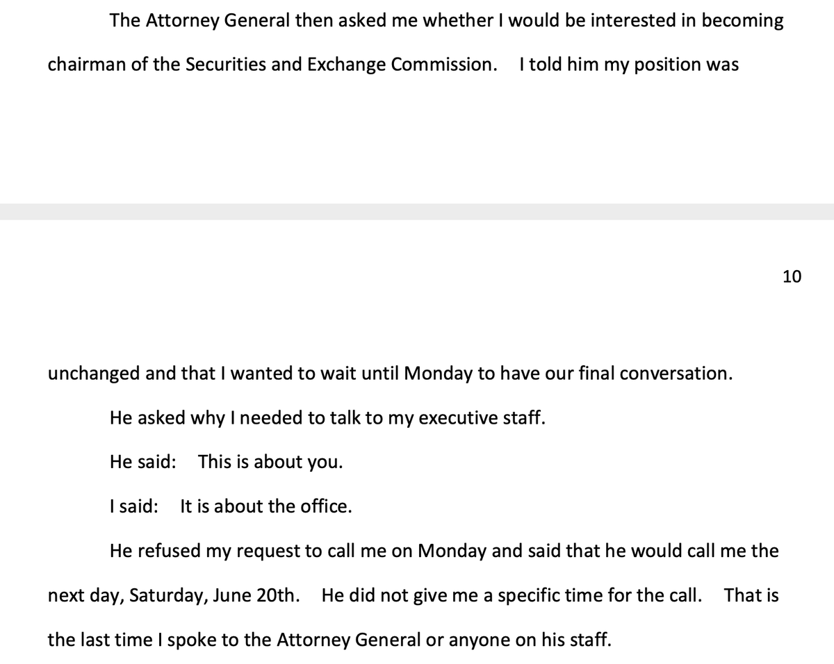 BERMAN: Barr asked me if I'd like to be head of the SEC, and I said, "No, I'd like to be U.S. Attorney for the District of Go Fuck Yourself." And he said he'd call me the next day, Saturday.