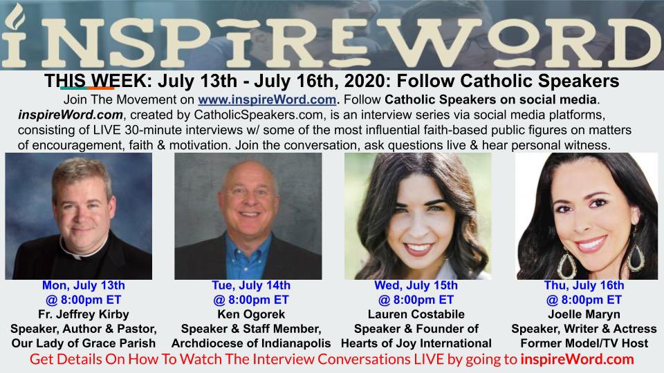 SpeakCatholic's tweet photo. Tonight @ 8pm ET on #FacebookLive, @TaylorSchroll will be our #inspireWord Guest Host, interviewing @fatherkirby.

https://t.co/ovFiAQ4hTt is sponsored by @SolidarityHS &amp; @COFOutreach
#CatholicSpeakers

Follow @CatholicSpeakers on FB or go to https://t.co/ovFiAQ4hTt for more info https://t.co/fa6MF2Iw3v
