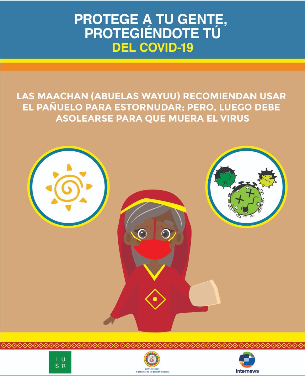 WAYUUNAIKI,  el <a href="/centroISUR/">Centro ISUR</a> y la ONG internacional <a href="/Internews/">Internews</a> exhortan al pueblo wayuu a mantenerse en su territorio y a prevenir el #Covid_19 con las normas de convivencia y las estrategias de salud propias de la cultura wayuu.