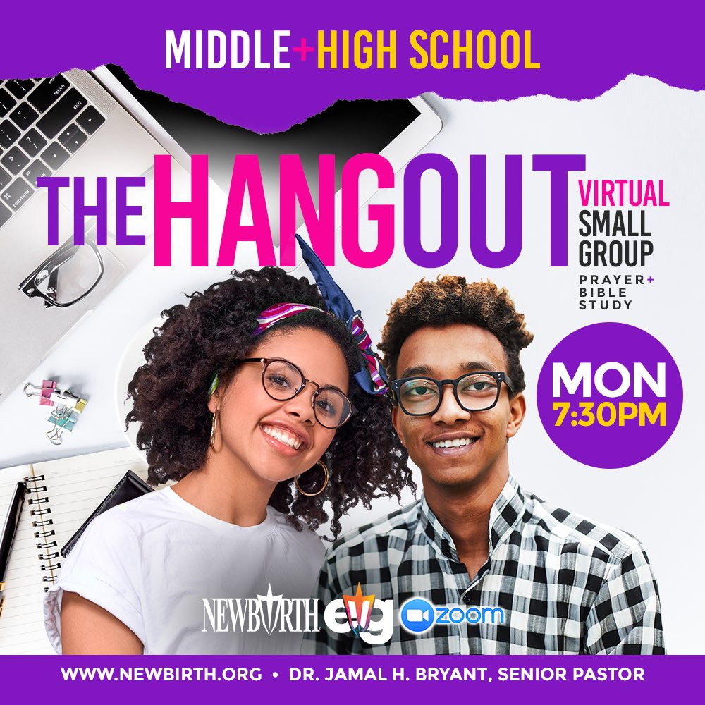 newbirthmbc's tweet photo. Today is the day! We’re so excited about hanging out with our TEENS (6th-12th Grade)!, Monday, July 13th for our small group session called THE HANGOUT at 7PM!
#NewBirthNow #WeAreNewBirth #EmergingGenerations #JamalBryant
THE HANGOUT MEETING LINK:
https://t.co/D8R2UPnOTO https://t.co/spcAEVczA6