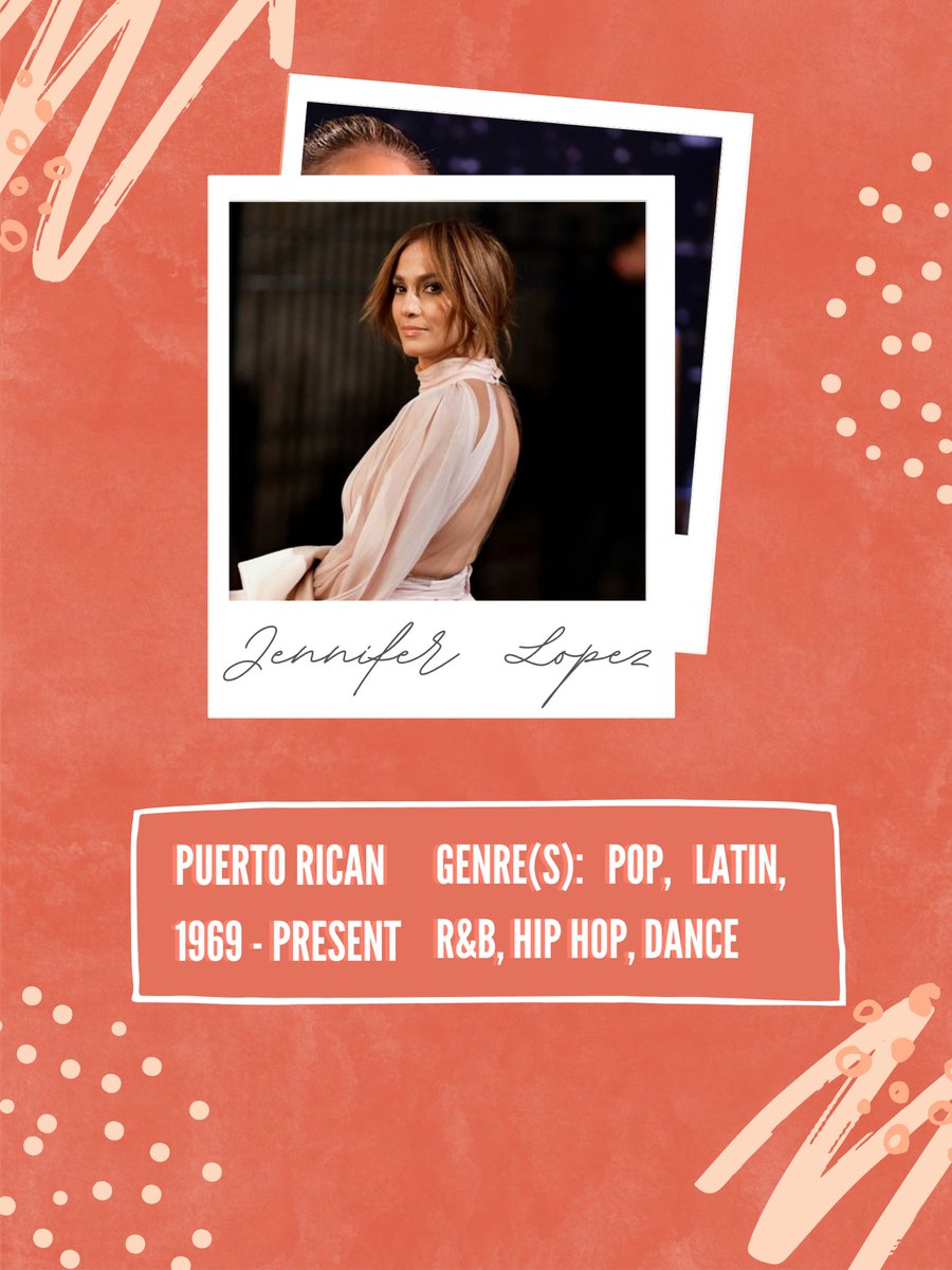 Jennifer Lopez, also known as J.Lo, is recognized for her influence in the Latin pop movement and Hollywood as “one of the highest-paid Latina actresses.” She performed at the Super Bowl Halftime Show with Shakira in 2020. One of her most famous songs is “On The Floor.”