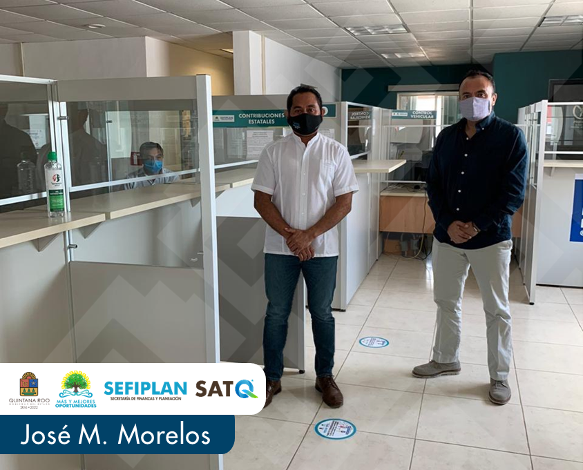 satqroo's tweet photo. El Director General del SATQ, Dr.@_RodrigoDiazR, realizó un recorrido en la Dirección de Recaudación de José María Morelos, verificando que los protocolos sanitarios estén siento debidamente seguidos para ofrecer un servicio seguro a los contribuyentes.
#SeguimosTrabajandoParaTi https://t.co/aLNCiDLULo