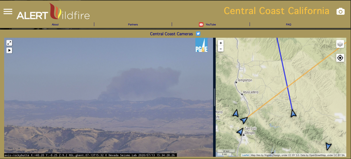 nvfirecams's tweet photo. New fire start east of #Atascadero on #BlackMtnSLO and #RockyButte @AlertWildfire @nvfirecams. @unevadareno @UCSanDiego @uoregon https://t.co/SzGJn7jQZH