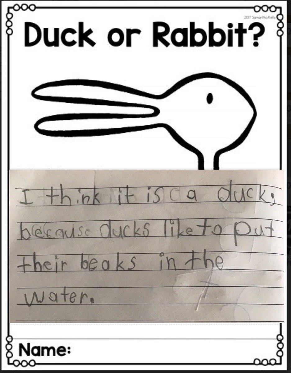 ms_heto's tweet photo. Today we read Duck! Rabbit! Do you think it’s a duck or rabbit? @JeannieArmstr20 @BenVallati @BlueEyedKath7 @Mrs_StylesOCSB @OntarioSLP #ocsbSLP #GoingTheDistance2020 https://t.co/Uadwa6TXGZ