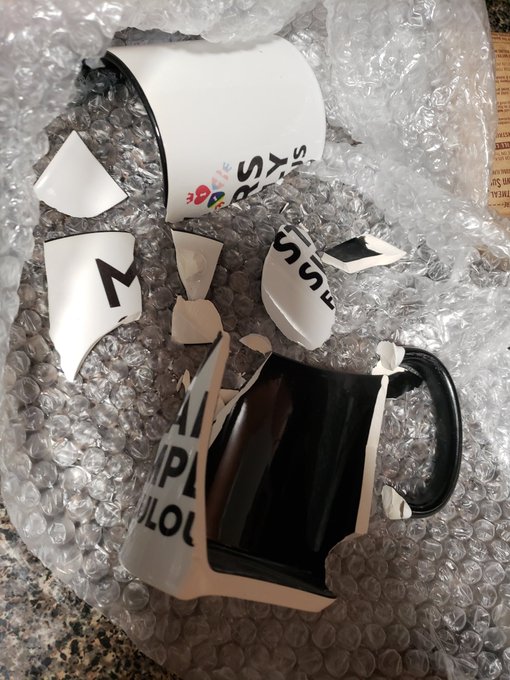 Extremely sad to have received my @ManyVids mug in pieces when it came to my home today. https://t.c<a class="tags" href="/tag/manyvids">@manyvids</a><a href="/tag/mvsales"class="tags"><span>#mvsales</span></a>